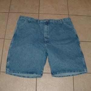 LIKE NEW Mens Sz 46 X 10 Denim Cotton Carpenter Style Blue Jean Shorts WRANGLER